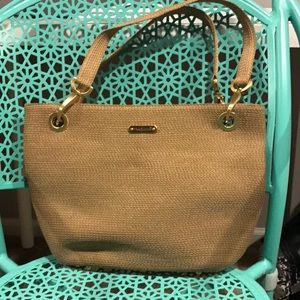 Eric Javits Tan Gold Purse